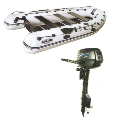 Лодка с мотором, комплект, лодка Колибри KM450Д и мотор Парсун T30BMS