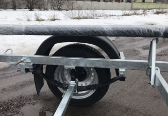 Прицеп с цинковым покрытием для перевозки надувных резиновых и ПВХ лодок длиной до 3,2 м (эконом)