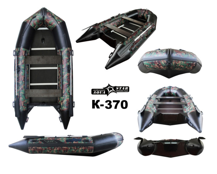 Лодка надувная моторная килевая Aqua-Star K-370-камуфляж