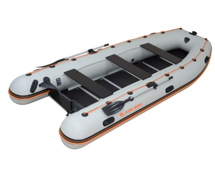 Лодка надувная моторная килевая Kolibri KM-450DSL камуфляж