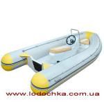 Лодка надувная моторная с жестким дном Kolibri RIB-400, комплектация ЛЮКС