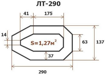 Лодка надувная гребная Ладья ЛТ-290ЕСТ, баллон 37см, подвижное сиденье, слань-коврик, транец
