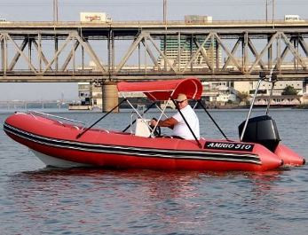 Лодка RIB надувная моторная AQUA - STORM AMIGO - 510 V с жестким днищем из стеклопластика