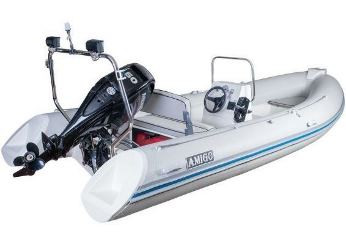 Лодка RIB надувная моторная AQUA - STORM AMIGO - 510 V с жестким днищем из стеклопластика