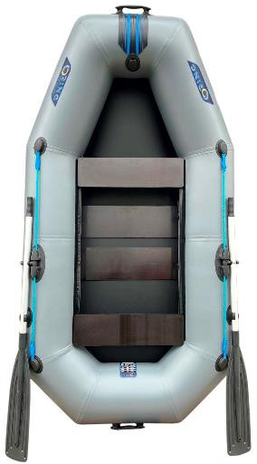Лодка надувная гребная RING Thunder R-240LS F34, 950  плотность ПВХ, со слань-ковриком, светло-серая
