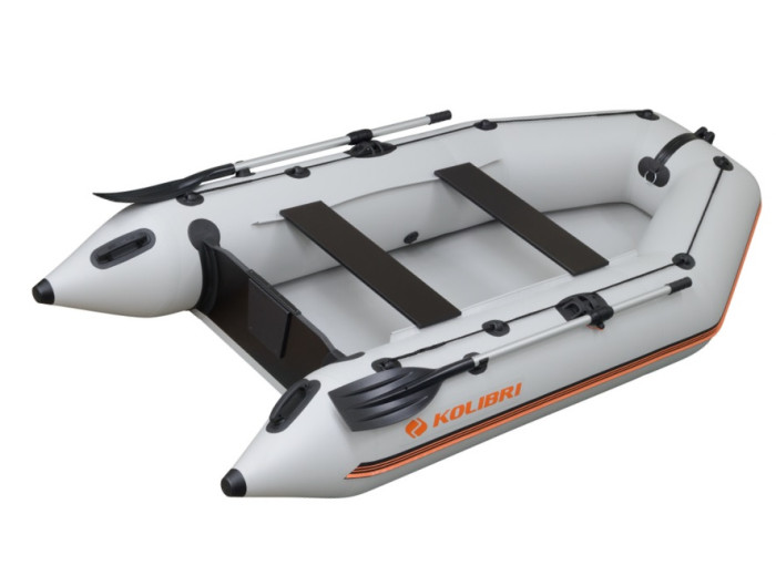 Лодка надувная моторная Kolibri KM-300-белая и слань-коврик