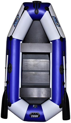 Лодка надувная гребная RING Thunder R-249LSKT F42, 950  плотность ПВХ, со слань-ковриком, тёмно-серая